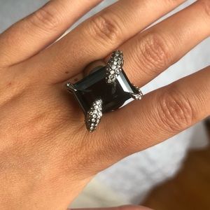 Swarovski Black Crystal Snake Ring